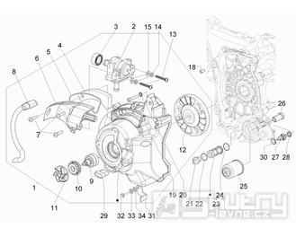 1.23 Kryt magneta dobíjení, olejový filtr - Gilera Runner 200 ST 4T LC 2008-2011 (ZAPM46401)