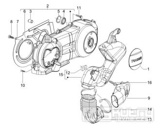 1.15 Kryt variátoru, přívod vzduchu pro variátor - Gilera Runner 125 VX 4T 2005-2006 UK (ZAPM46100)