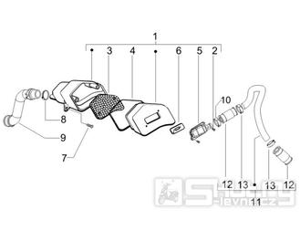 1.46 Sekundární vzduchový filtr - Gilera Runner 50 SP 2010-2012 (ZAPC46100, ZAPC46300, ZAPC4610001)