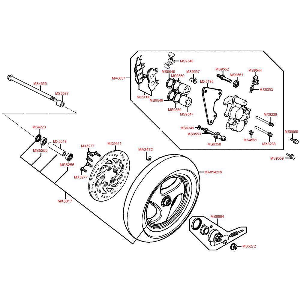 F07 Přední kolo s brzdou - Kymco Grand Dink 50S