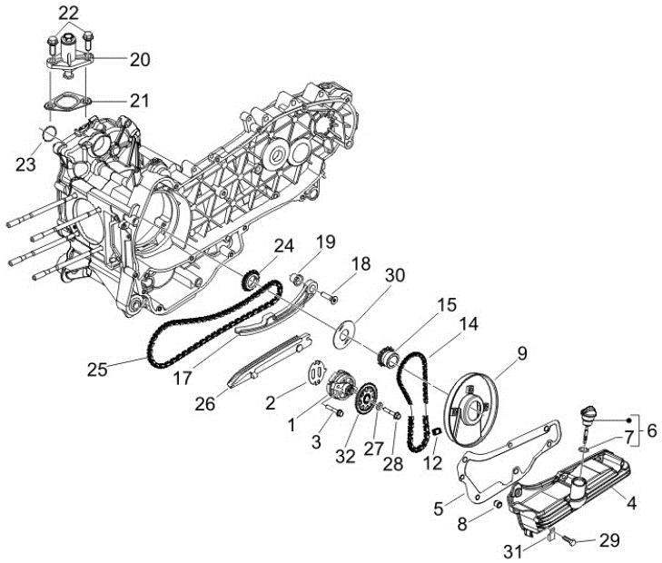 1.18 Olejové čerpadlo - Gilera Nexus 250 4T LC 2006 UK (ZAPM35300)