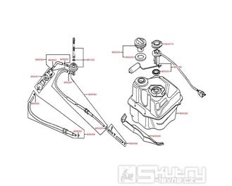 F10 Palivová nádrž a palivový kohout - Kymco Heroism 125/150