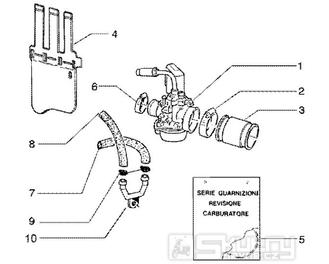 T16 Karburátor - Gilera Runner 50 Poggiali do roku 2005 (ZAPC36200...)