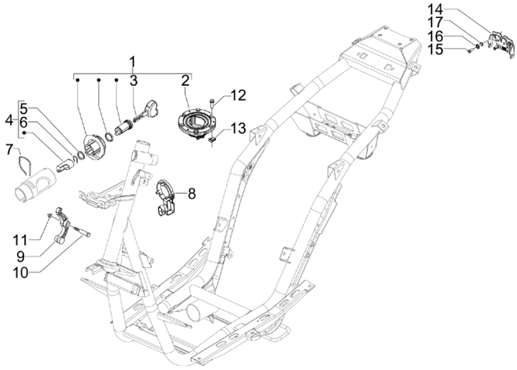 2.46 Zámky - Gilera Runner 125 ST 4T LC 2008-2012 (ZAPM46301)