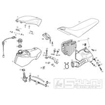 66.04 Palivová nádrž, vzduchový filtr, sedačka - Gilera SMT 50 Racing D50B0 od roku 2011 (ZAPABB00)