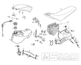 66.04 Palivová nádrž, vzduchový filtr, sedačka - Gilera SMT 50 Racing D50B0 od roku 2011 (ZAPABB00)
