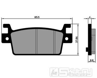 Brzdové destičky zadní Polini organické pro Kymco AK 550 od r.v. 2017