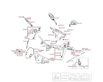F03 Řidítka, zrcátka a ovládání - Kymco Super 8 50 2-Takt