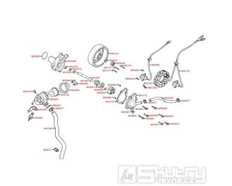E08 Magneto dobíjení / vodní čerpadlo - Kymco Yager GT125 E3