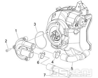 1.19 Vodní čerpadlo - Gilera Nexus 125 4T LC 2007-2008 (ZAPM35700)