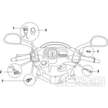 6.01 Přepínače světel a blinkrů, tlačítko startování a houkačky - Gilera Runner 200 VXR Race 2006 UK (ZAPM46300)