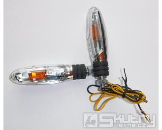 Blinkry čiré Mini dlouhé chromové provedení