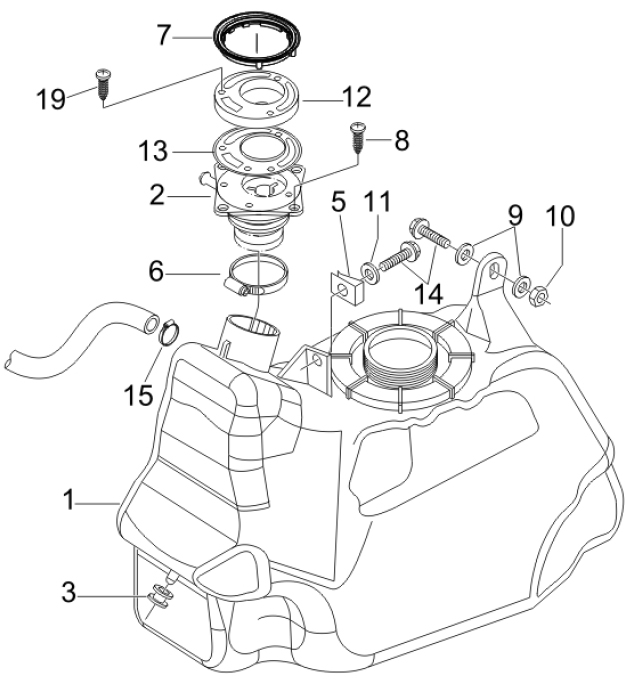 2.47 Palivová nádrž - Gilera Nexus 250 4T LC 2007 (ZAPM35300)