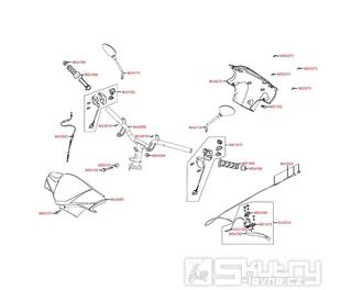 F03 Gripy / zrcátka / řídítka / kapotáž řídítek - Kymco Agility 125 MMC
