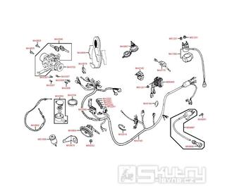 F19 Elektro součástky / Sada zámků - Kymco Grand Dink 125 E3 [SH25DG]