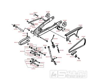 F18 Zadní zavěšení, řetaz a boční stojan - Kymco STRYKER 125 II [DA25BB]