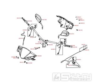 F03 Rukojeti / Zrcátka / Řídítka / Kapotáž - Kymco DJ 50 S KG10B