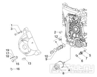 1.23 Kryt magneta dobíjení, olejový filtr - Gilera Runner 200 VXR 4T LC 2005-2006 (ZAPM46200)