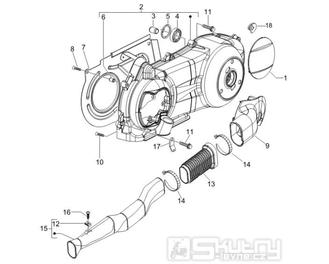 1.15 Kryt variátoru, přívod vzduchu pro variátor - Gilera Runner 200 VXR 4T LC 2006 (ZAPM46400)