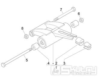 4.01 Uložení motoru - Gilera Stalker 50 Naked 2008 (UK - ZAPC40102)