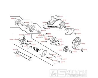 E07 Elektrický startér / Olejové čerpadlo - Kymco Yager GT125 E3 [SH25EA]