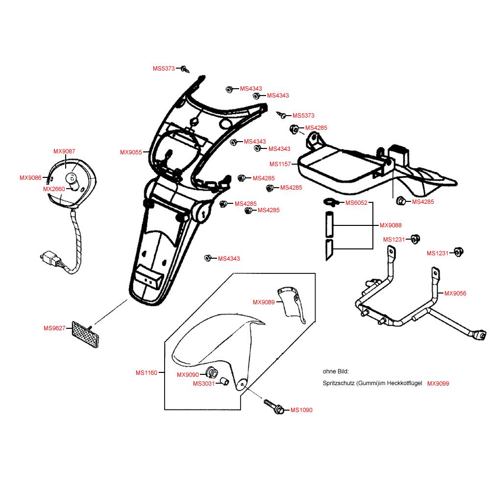 F20 Zadní světlo / Zadní blatník - Kymco YUP 50