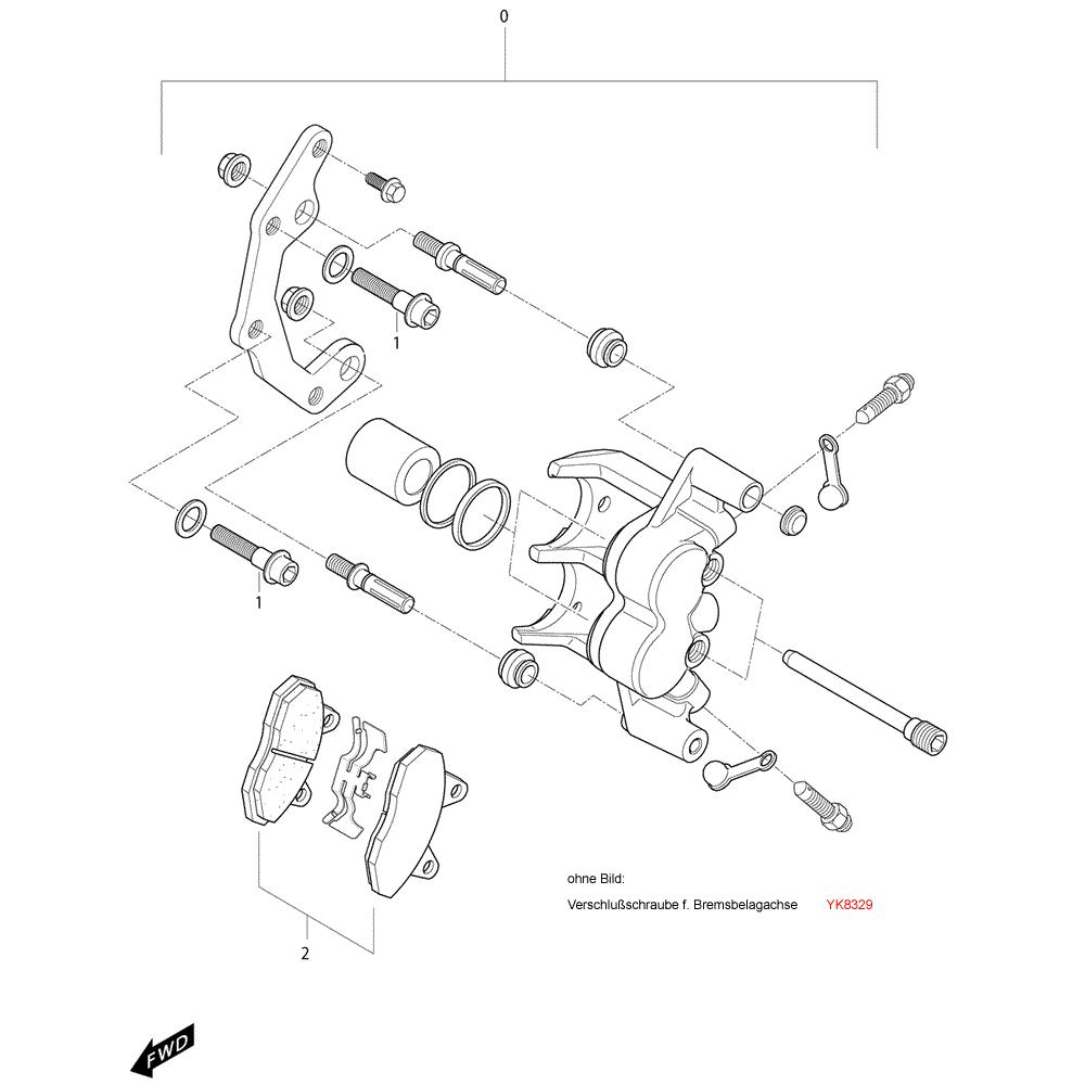 44 Levý přední brzdový třmen - Hyosung GT 650i N (Naked)