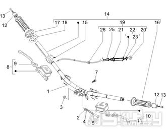 3.06 Řidítka, gripy, brzdové páčky - Gilera Runner 125 VX 4T 2005-2006 (ZAPM46100)