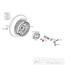 F08 Zadní kolo s brzdovým bubnem - Kymco Dink 50 SH10C