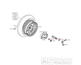 F08 Zadní kolo s brzdovým bubnem - Kymco Dink 50 SH10C