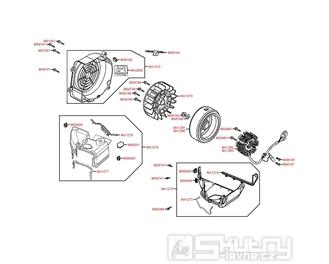 E08 Magneto dobíjení / Kryt válce - Kymco Movie S 125i SR25BA