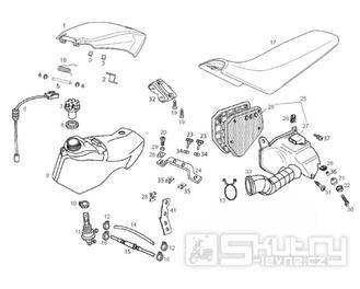 66.04 Palivová nádrž, vzduchový filtr, sedačka - Gilera SMT 50 D50B0 od roku 2013