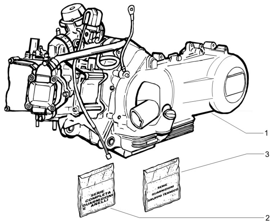 1.02 Motor, těsnění motoru - Gilera Runner 125 "SC" VX 4T 2006 (ZAPM46300)