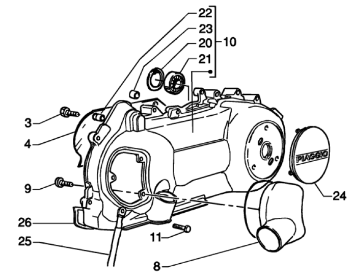 T15 Odvětrávání klikové skříně - Gilera Runner VX 125 4T (ZAPM24100, ZAPM24000)