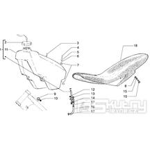 T22 Palivová nádrž, sedačka - Gilera H@K Enduro 50ccm Morini do 2005 (VTBC08000...)