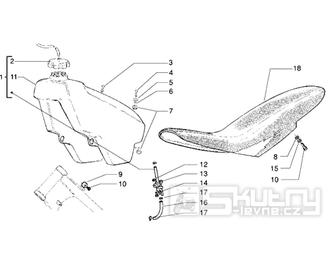 T22 Palivová nádrž, sedačka - Gilera H@K Enduro 50ccm Morini do 2005 (VTBC08000...)