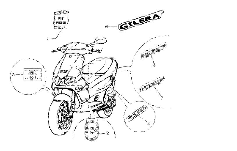 T26/B Samolepky, loga (pro model 2002) - Gilera Runner 125 FX DT 2T LC (ZAPM0700...)