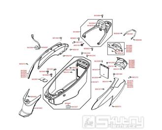 F12 Úložný prostor pro přilbu / Zadní kapotáž - Kymco Yager GT125 E3