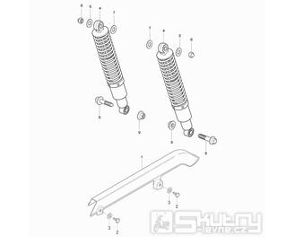 45 Zadní tlumiče / Kryt řetězu - Hyosung GV 125C Aquila TTC