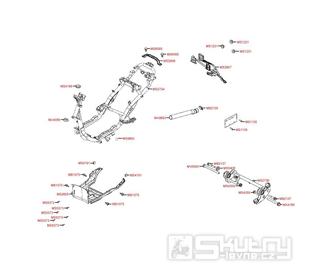 F21 Rám a držák motoru - Kymco Agility 50 RS 2T Naked KE10BB