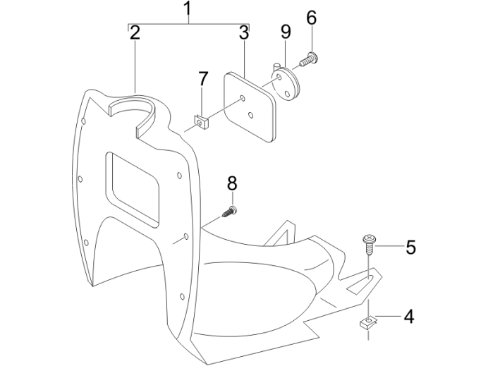 2.30 Předkolenní plast - Gilera Stalker 50 2T 2005-2006 (ZAPC40100)