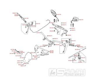 F03 Gripy / zrcátka / řídítka / kapotáž řídítek - Kymco Super 8 125