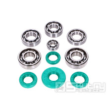 Sada kuličkových ložisek Schmitt Evolution kovová klec C3 FKM zelená se směrem otáčení pro motor Simson M500