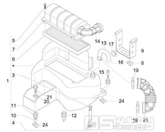 1.45 Vzduchový filtr - Gilera Nexus 500 4T LC 2006-2008 (ZAPM35200)