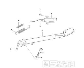 31 Boční stojan a spínač bočního stojanu - Hyosung GV 650
