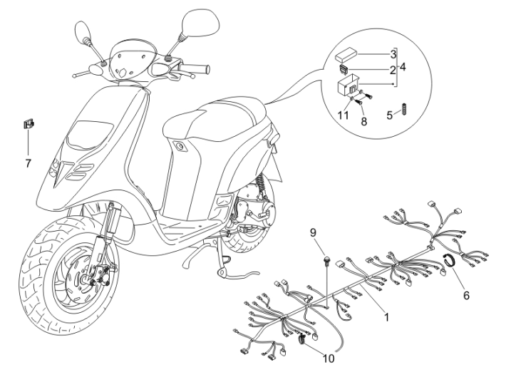 6.08 Elektroinstalace, pojistky - Gilera Storm 50 2007 (UK - ZAPC29000)