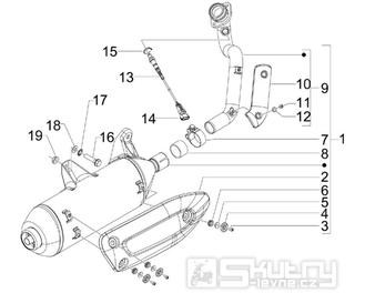 1.42 Výfuk - Gilera Nexus 125ie 4T LC 2008 (ZAPM35700)