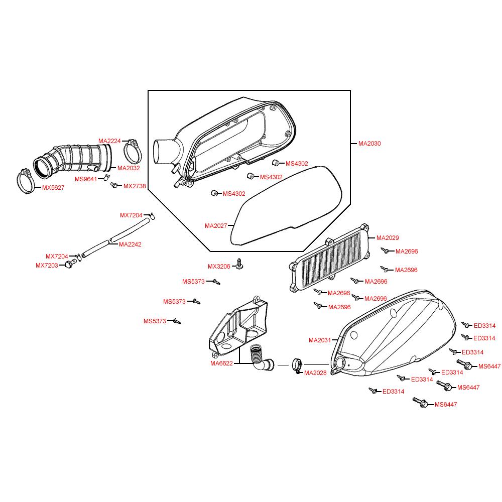 F13 Vzduchový filtr / Airbox - Kymco People S 250i