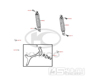 F16 Tlumiče a zadní kyvná vidlice pro Kymco Super 8 125 [LC2U82000] (KL25CA) KC125T-B