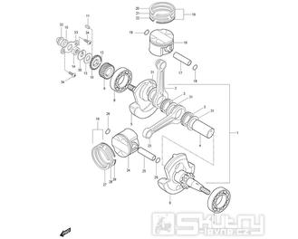 FIG06 Kliková hřídel / Píst - Hyosung GT 125 NE